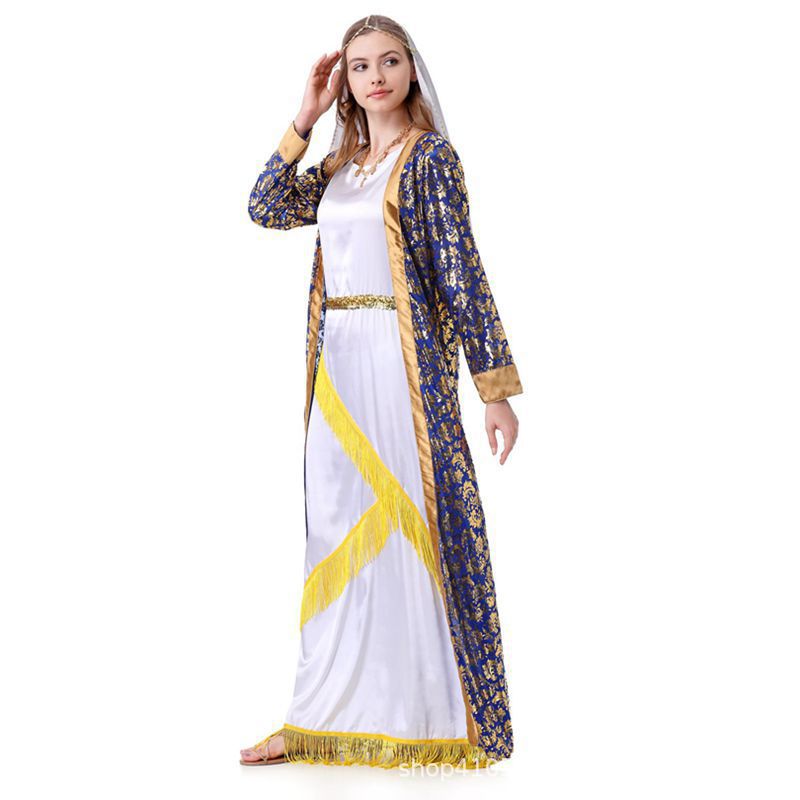 Greek Goddess Arabian Court Queen Costume for Women, product photo 4 on a white background