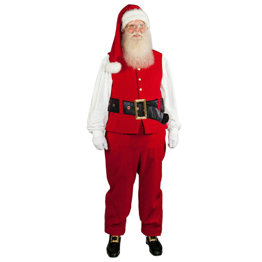 Santa Claus Costume Adult Men Women Velvet Christmas Holiday Outfit