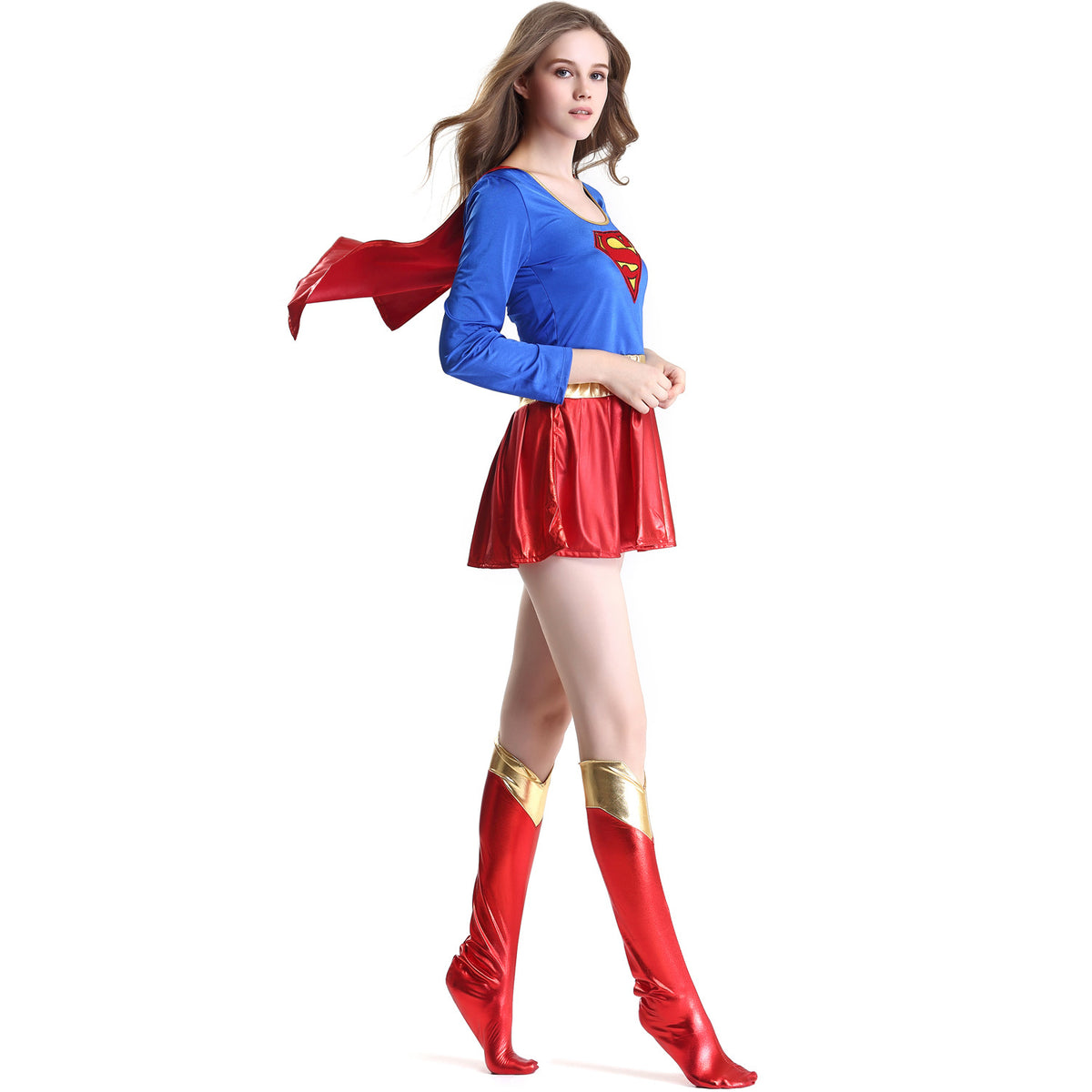 Supergirl Costume Adult Women Halloween Cosplay Superhero Outfit – photo 3