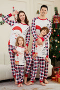 Christmas Santa Claus Deer Letter Plaid Printed Family Matching Pajamas