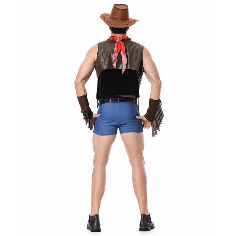 Western Cowboy Costume for Men, product photo 2 on a white background