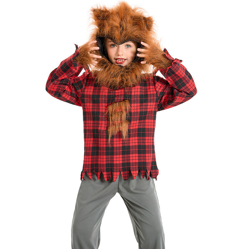Werewolf Big Bad Wolf Costume for Kids, product photo 3 on a white background