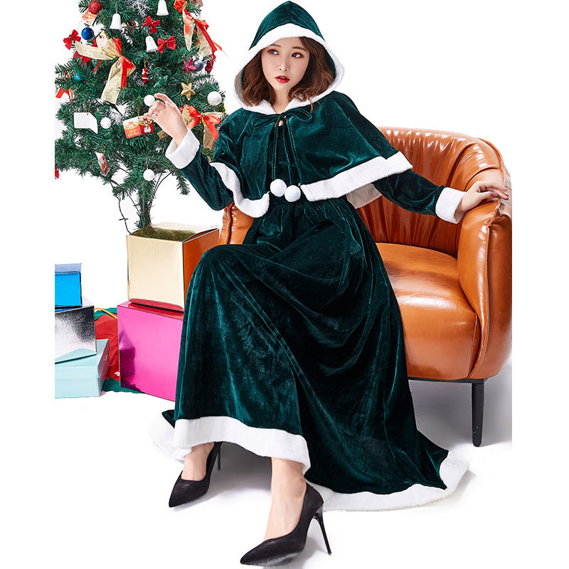 Christmas shawl long dress Christmas party dress on Christmas Eve