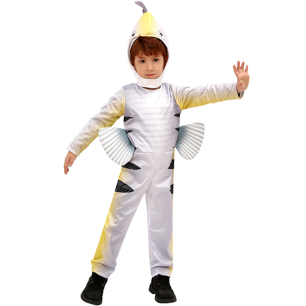 Christmas Kids Animal Onesie Flounder Costume Role Play Cosplay Party Stage Performance Outfit