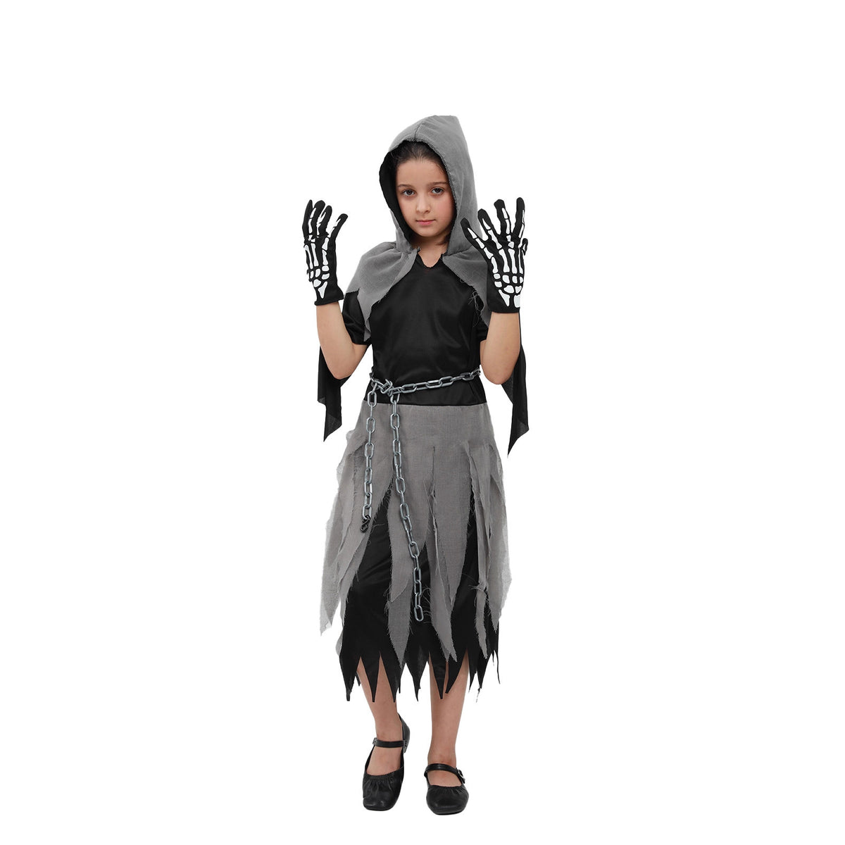 Grim Reaper Costume for Girls and Boys, product photo 3 on a white background