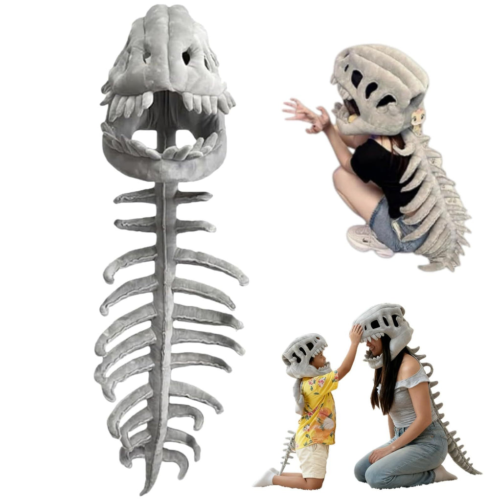 Dinosaur Skeleton T-Rex Hoodie Costume for Adults, front view on a white background