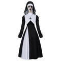 Nun Gothic Lolita Dress for Women, front view on a white background