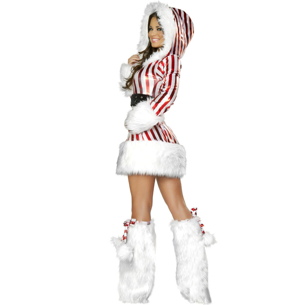 Striped Christmas Costume for Women, product photo 2 on a white background