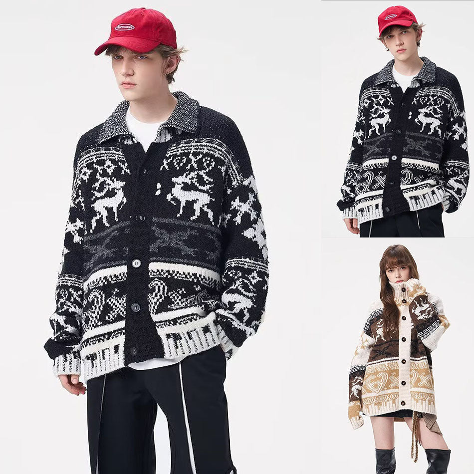 Christmas Knitted Sweater Loose Sweater for Men