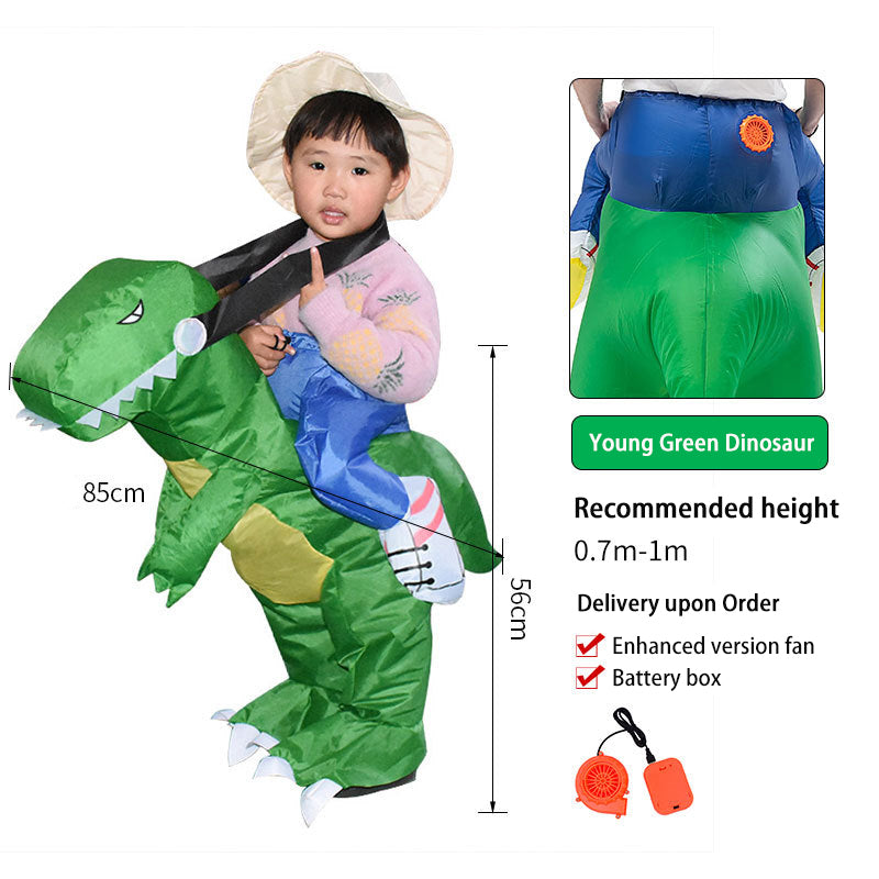 Tiktok Children's 3D Dinosaur Inflatable Clothes Adult Riding Tyrannosaurus Rex Riding Net Red Inflatable Clothes