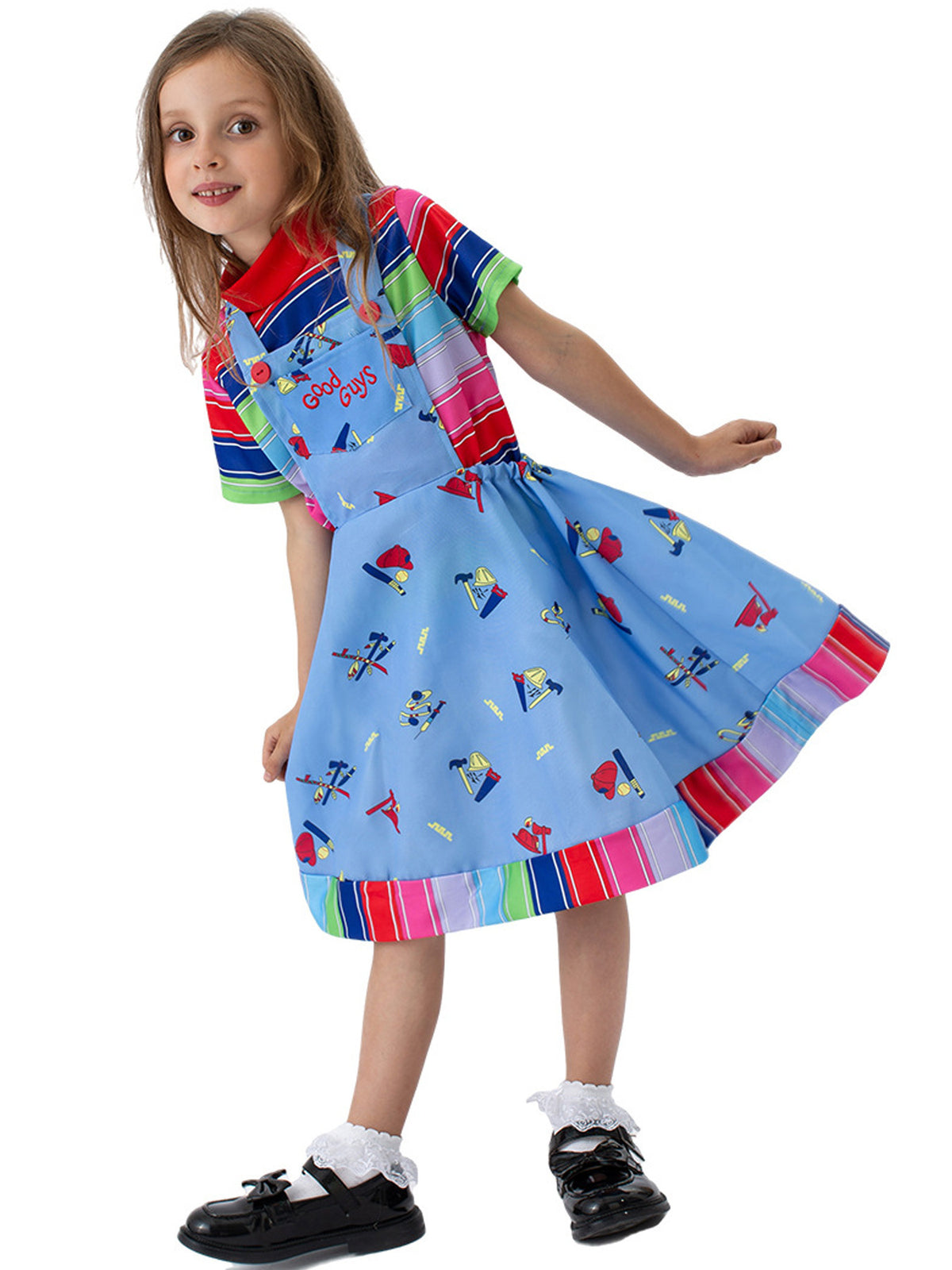 Killer Doll Costume for Kids, product photo 3 on a white background