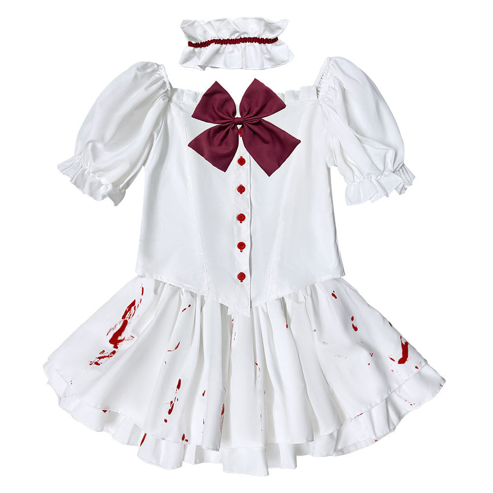 Bloody Doll Gothic Lolita Maid Costume for Women, product photo 5 on a white background