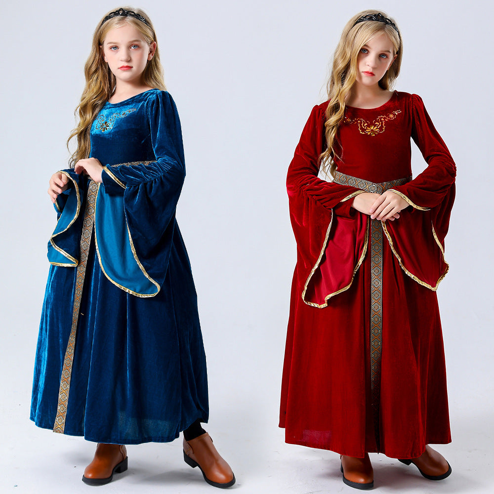 Medieval Renaissance Costume Women Long Dress Halloween Cosplay