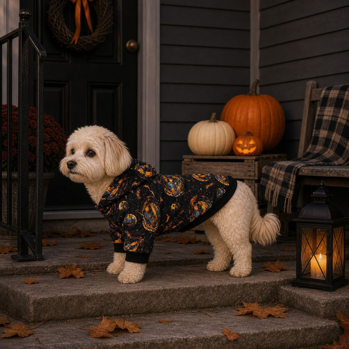Pumpkin Wizard Pet Costume, costume photo 3