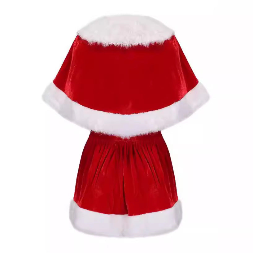 Christmas Elf Costume for Women, front view on a white background