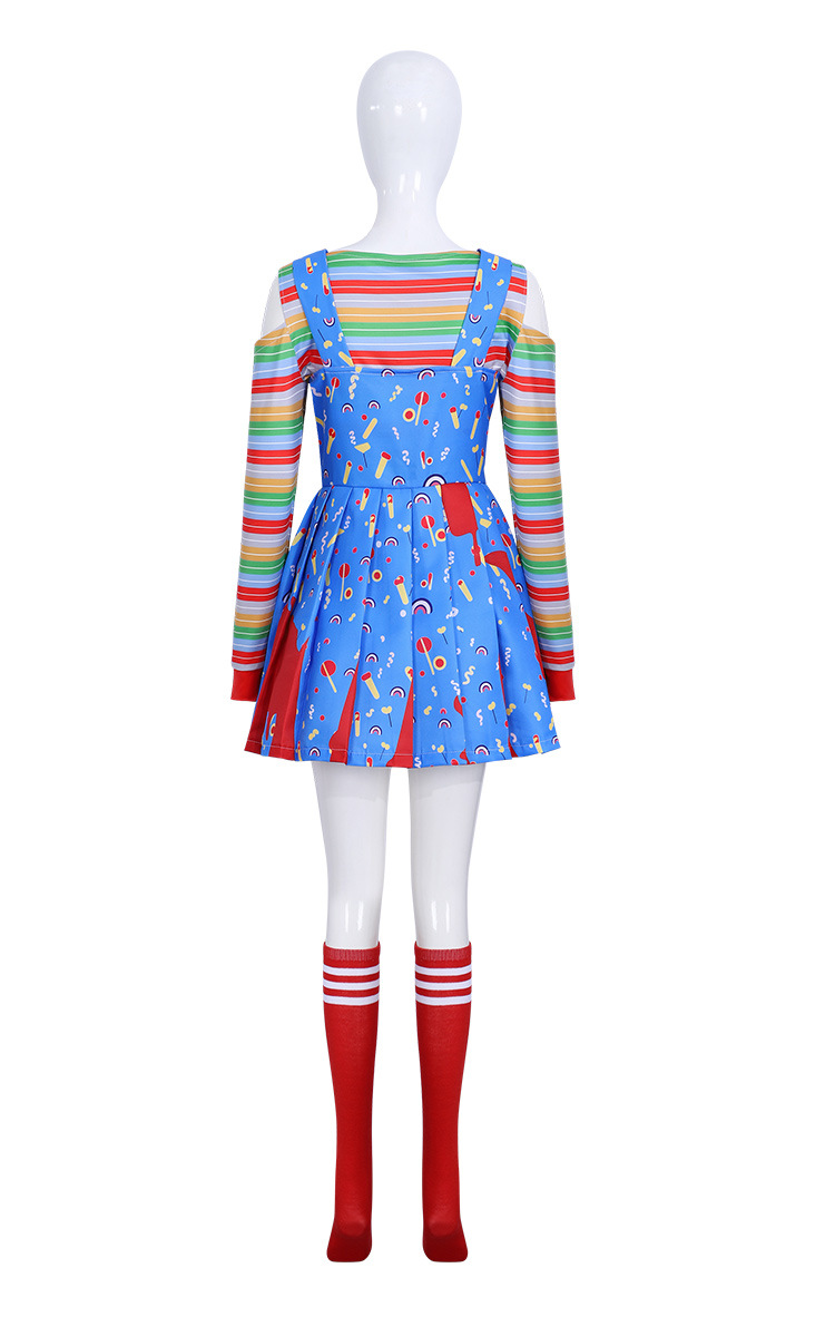 Killer Doll Costume for Women, product photo 3 on a white background