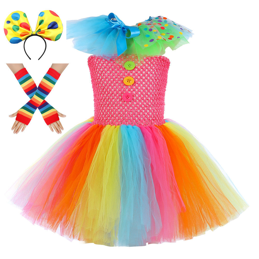 Clown Tutu for Girls, product photo 4 on a white background