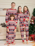 Christmas Family Matching Pajamas Snowman Deer Print Full Floral Home Wear Couple Sleepwear Set