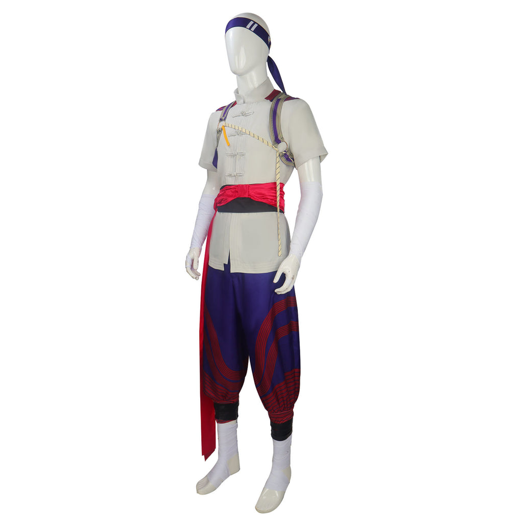 Fire Monk Fighter Costume for Adults, product photo 3 on a white background