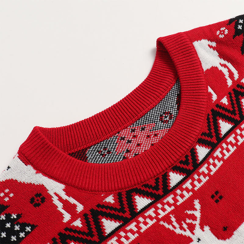 Christmas reindeer sweater pullover jacquard knit sweater