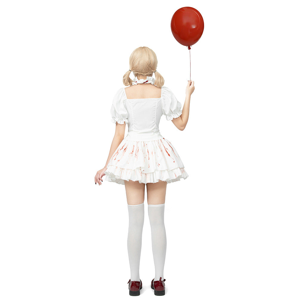 Bloody Doll Gothic Lolita Maid Costume for Women, product photo 2 on a white background
