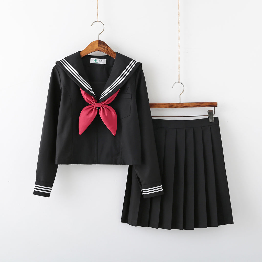 Black JK Sailor School Uniform Costume Women Anime Halloween Cosplay Set S-3XL
