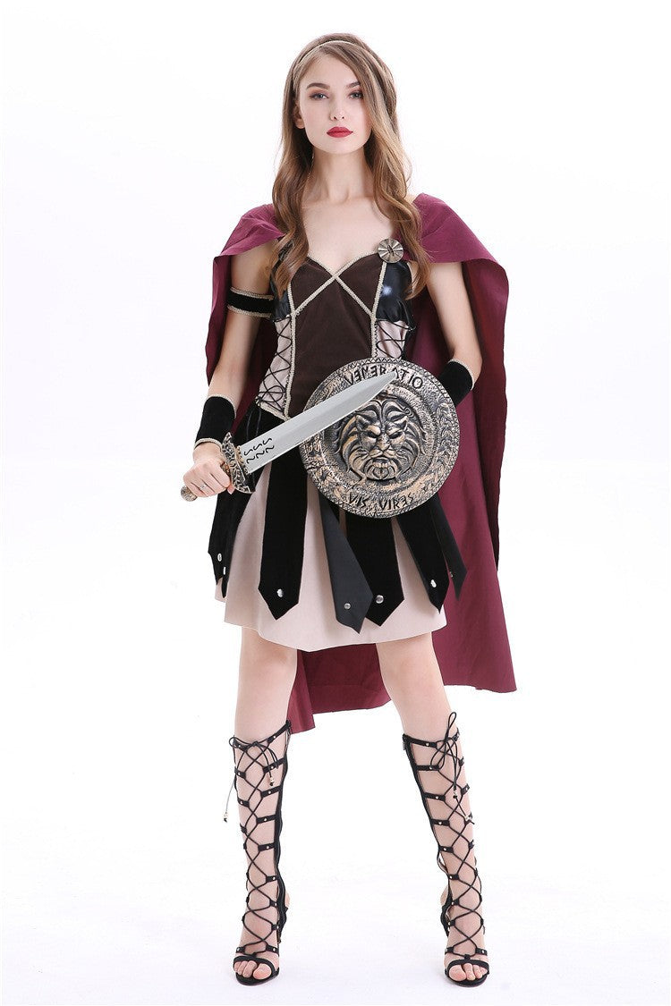 Roman Warrior Samurai Guard Costume for Kids and Adults, product photo 8 on a white background