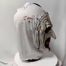 Horror Slasher Clown Latex Mask for Adults, costume photo