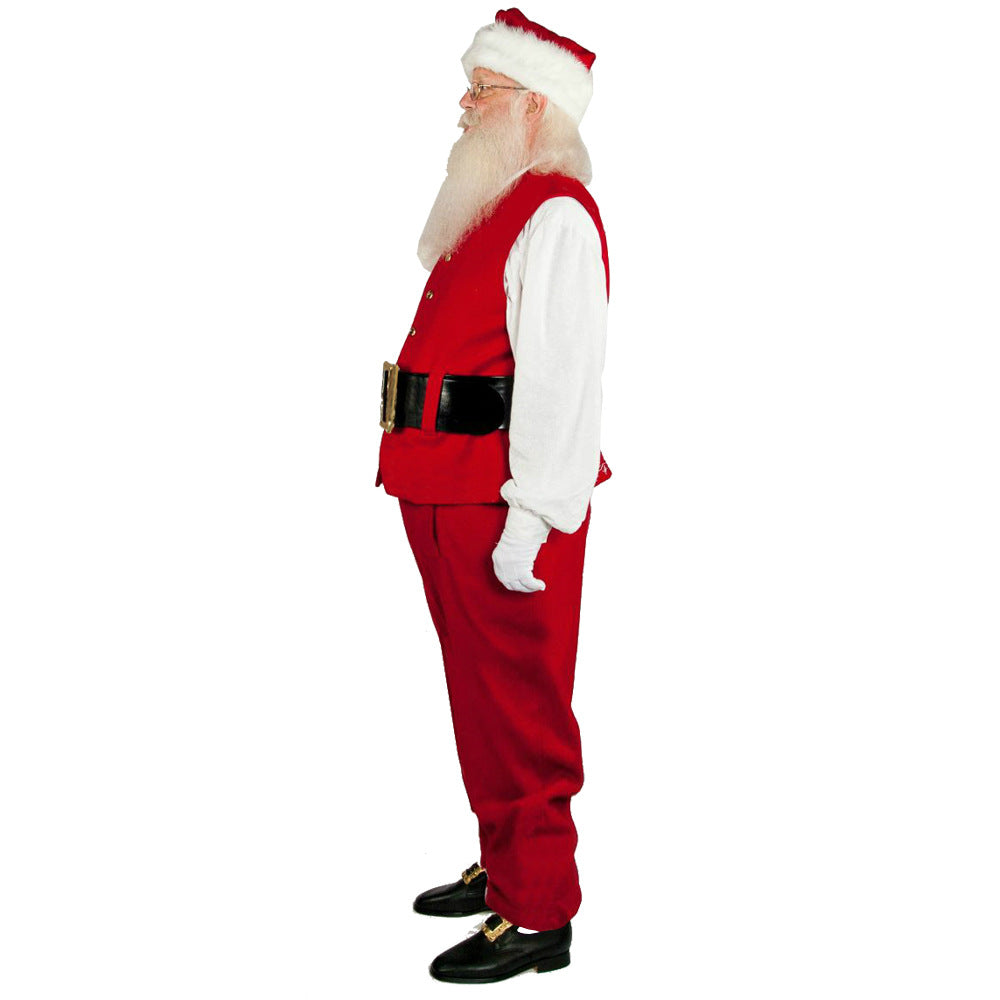 Santa Claus Costume Adult Men Women Velvet Christmas Holiday Outfit