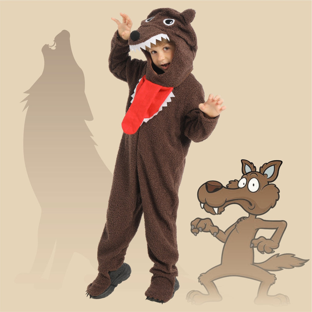 Brown Wolf Animal Costume for Kids, costume photo