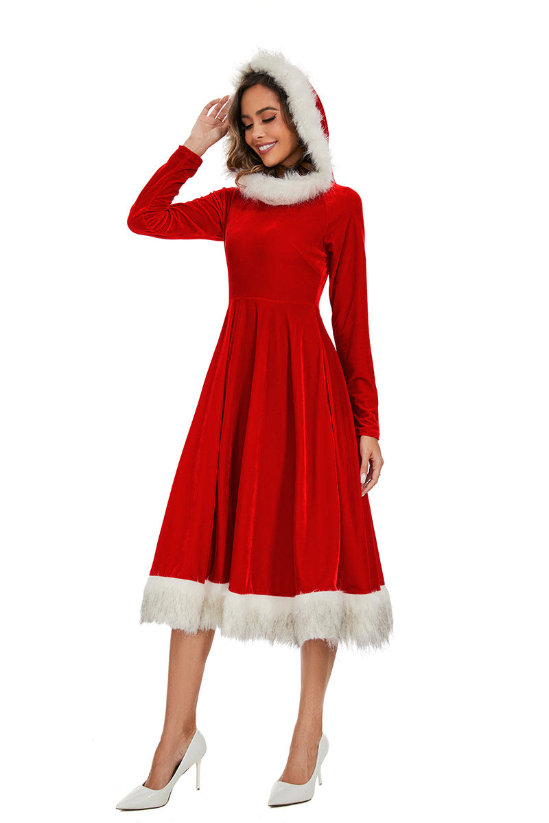 Christmas Party Dress Costume Women Adult Long Holiday Outfit