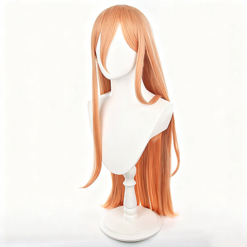 Chainsaw Man/Chainsaw Man Pawa Dali Milk Orange Long Hair COS Anime Wig Headpiece