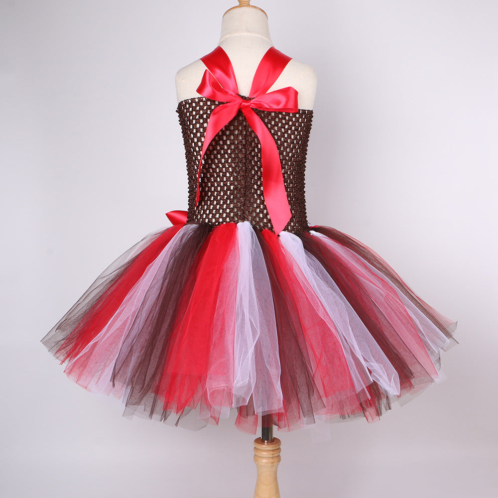 New Halloween Christmas Children's Dress Girl's Gingerbread Man Costume, Performance Costume, Factory Direct Sales