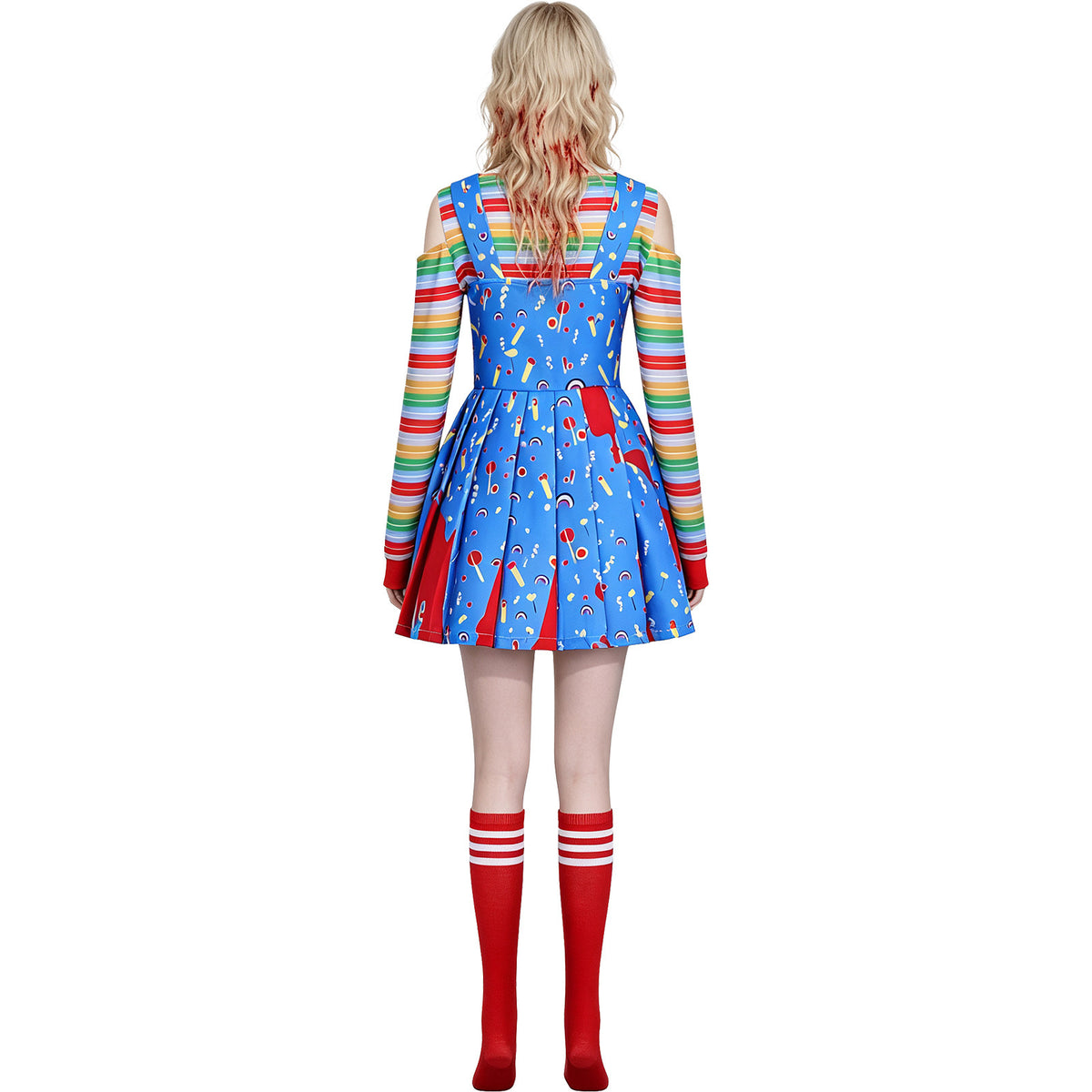 Killer Doll Costume for Women, front view on a white background