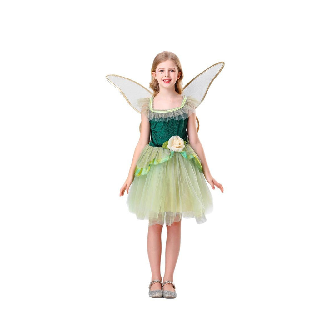 Fairy Princess Elf Tulle Puff Dress for Girls, costume photo