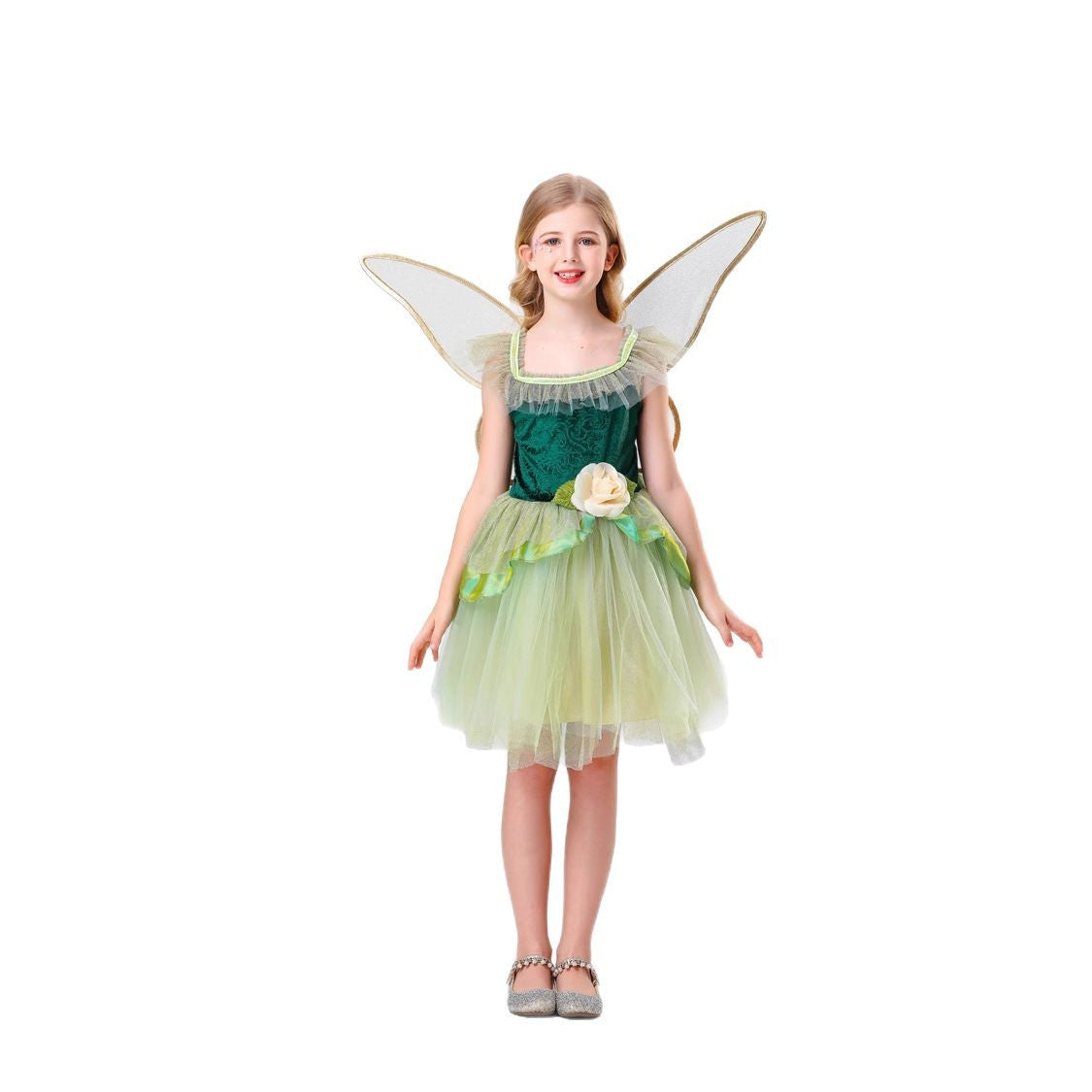 Fairy Princess Elf Tulle Puff Dress for Girls, costume photo