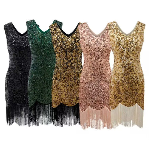 1920s Flapper Gatsby Sequin Fringe Dress for Women, costume photo