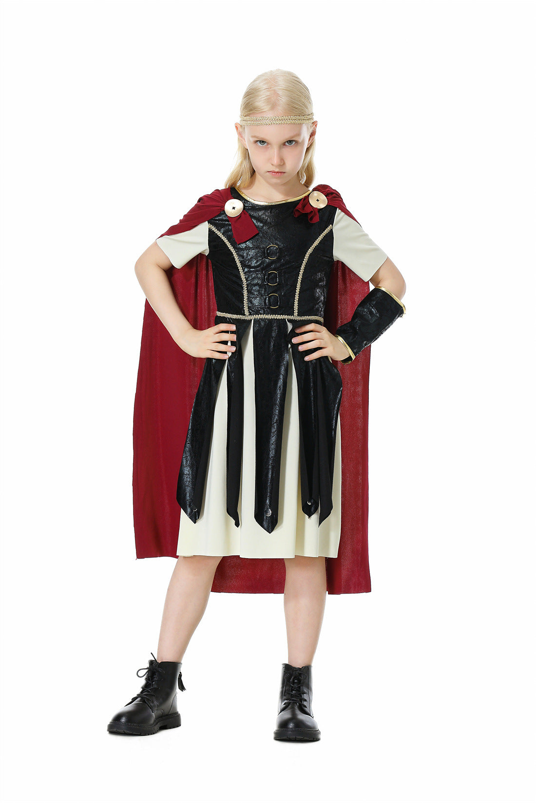 Roman Warrior Samurai Guard Costume for Kids and Adults, product photo 2 on a white background