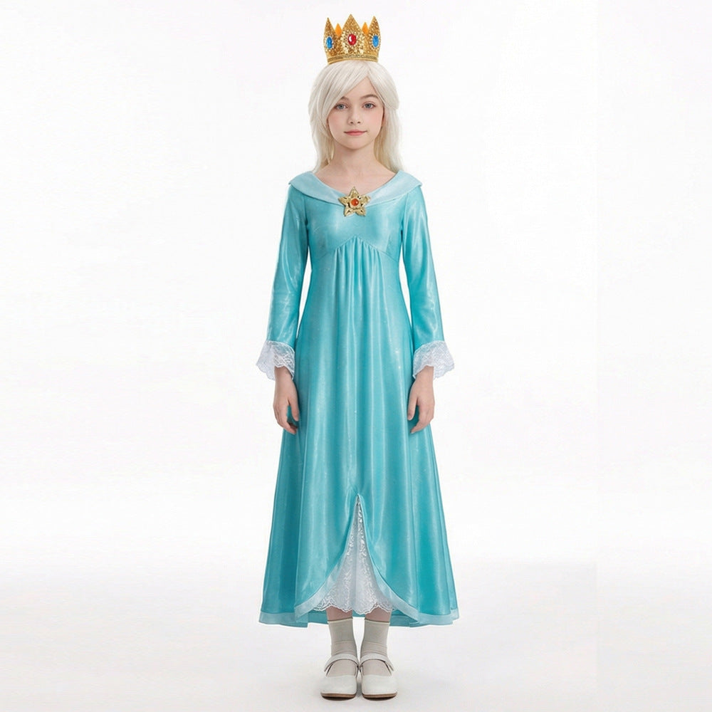 Super Mario Rosalina Costume Women Galaxy Princess Dress Halloween Cosplay