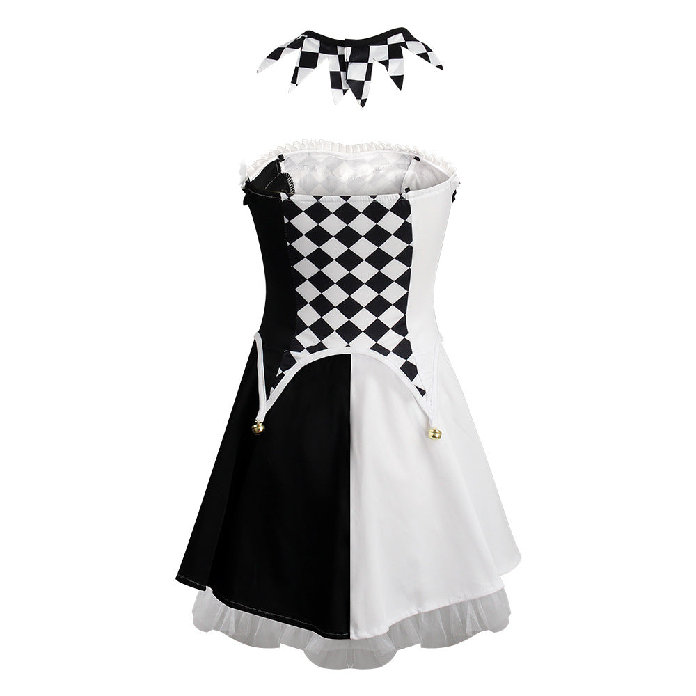 Vampire Clown Devil Costume for Women, product photo 4 on a white background