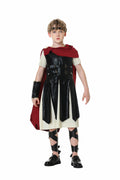 Roman Warrior Samurai Guard Costume for Kids and Adults, front view on a white background