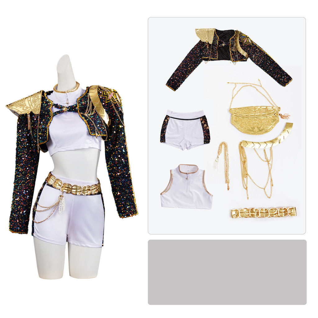 KPop Demon Hunters Rumi Costume Cosplay Halloween Black Stage Outfit