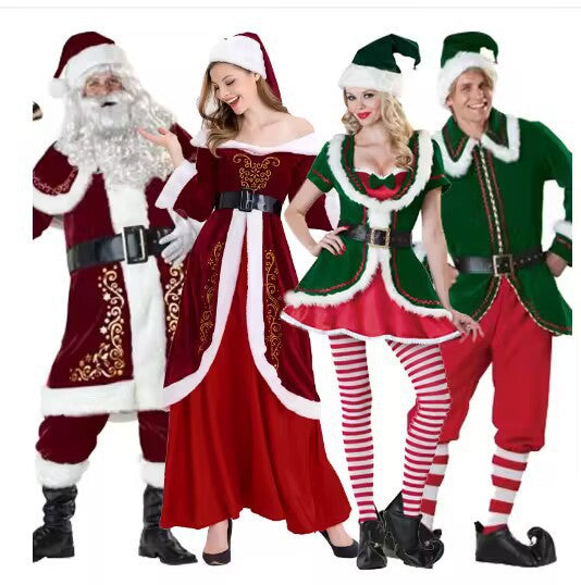 Santa Claus Green Elf Costume for Couples, costume photo