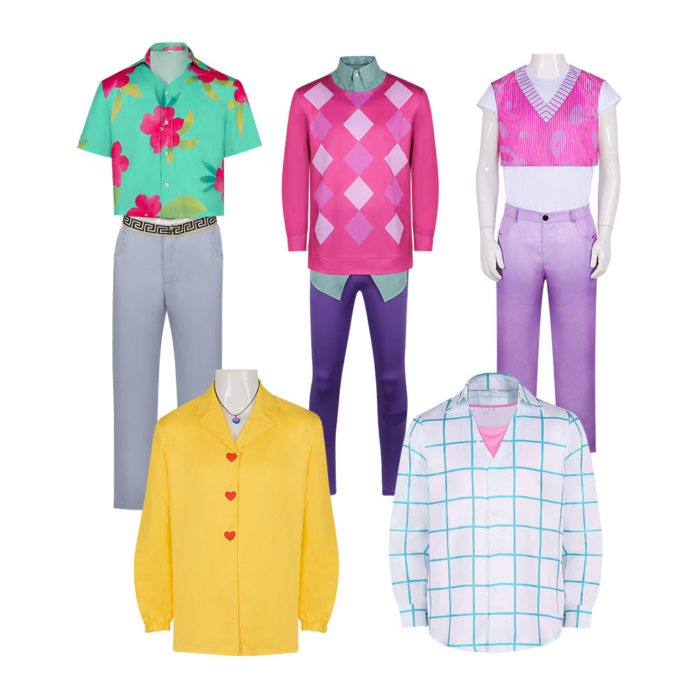 Demon Hunter Pink Hooded Costume for Boys, front view on a white background