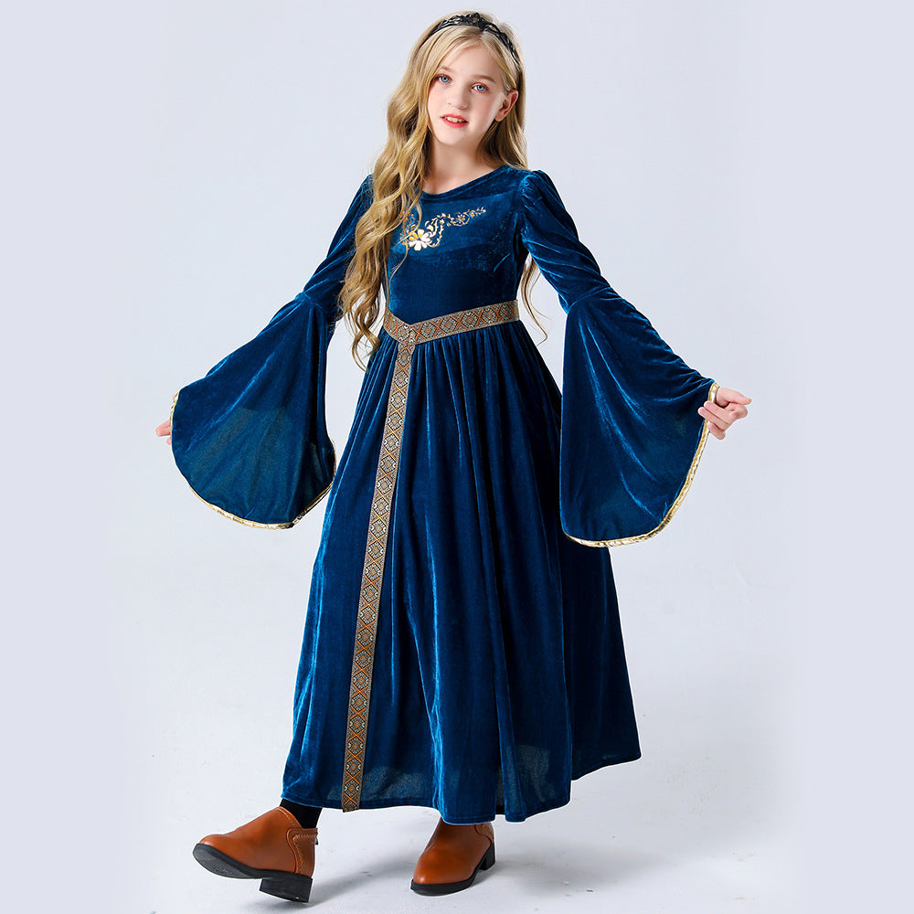 Medieval Renaissance Costume Women Long Dress Halloween Cosplay