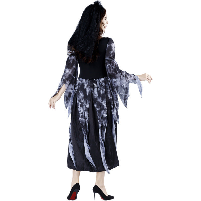 Dark Evil Crow Ghost Bride Cosplay, product photo 4 on a white background
