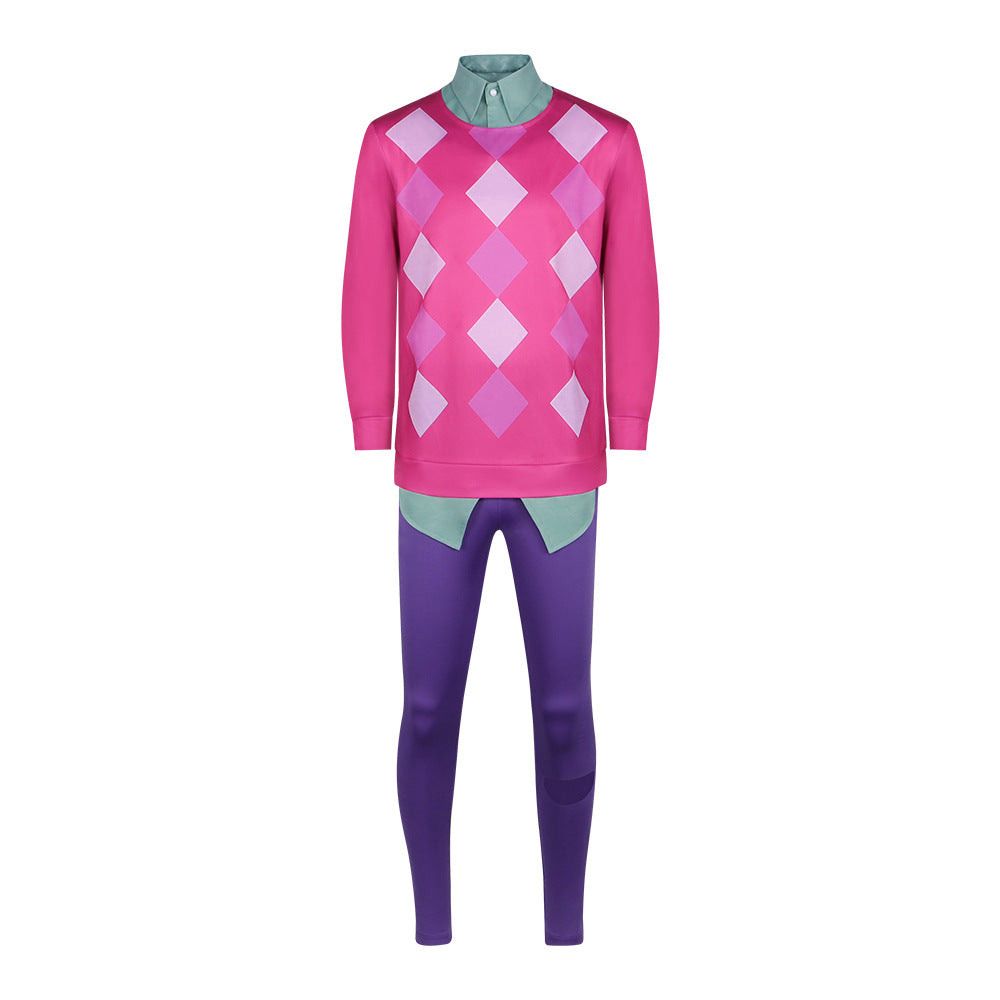 Demon Hunter Pink Hooded Costume for Boys, product photo 4 on a white background