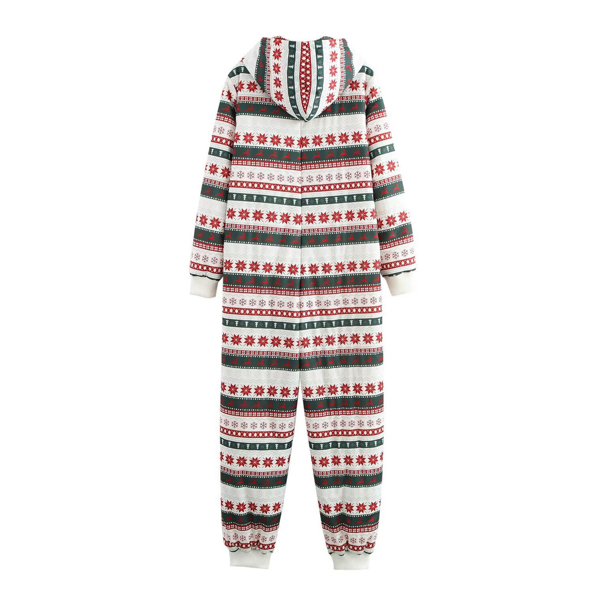 Christmas Print Long Sleeve Loose Fit Jumpsuit Cotton Coat