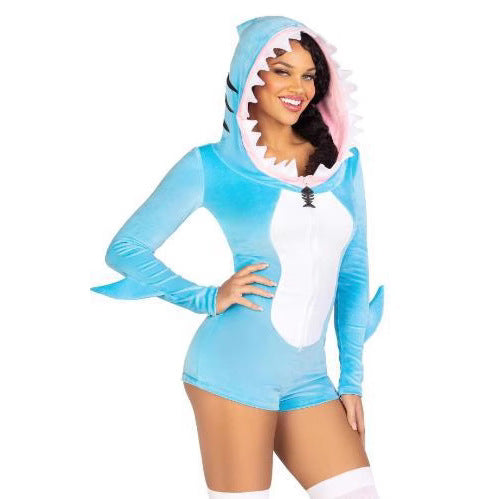 Halloween Christmas Cosplay Shark Stage Performance Costume Jumpsuit Set