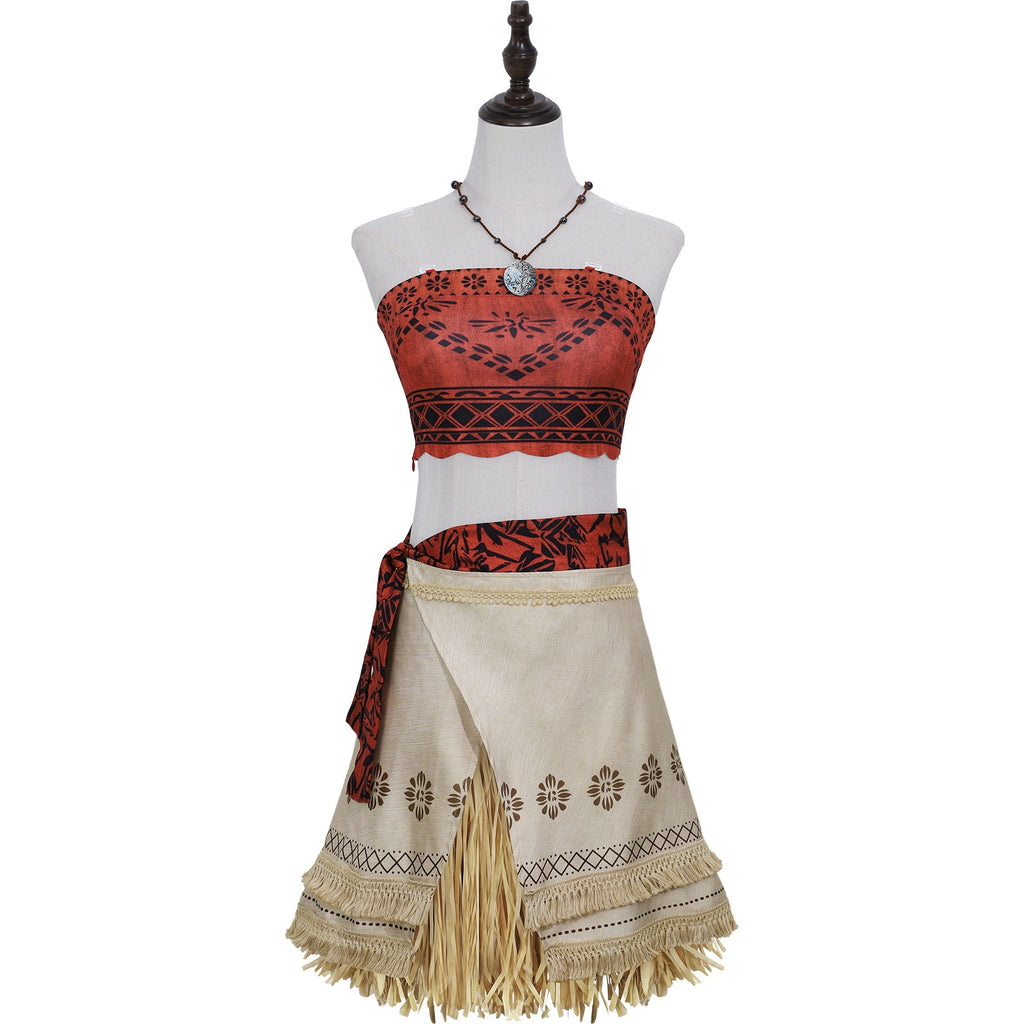 Moana Costume Women Dress Grass Skirt Set Adult Halloween Cosplay – photo 3